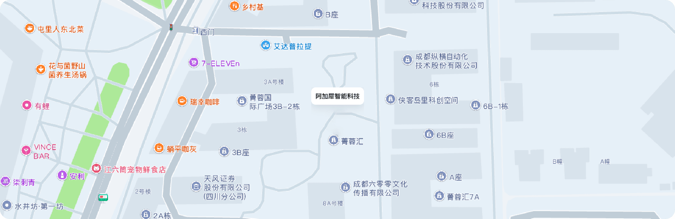 阿加犀成都办公地点地图